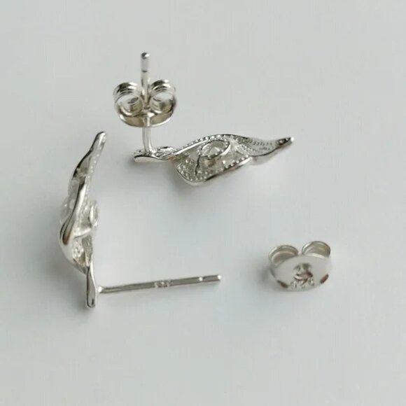 New Sterling silver cz stud earrings - Picture 3 of 6